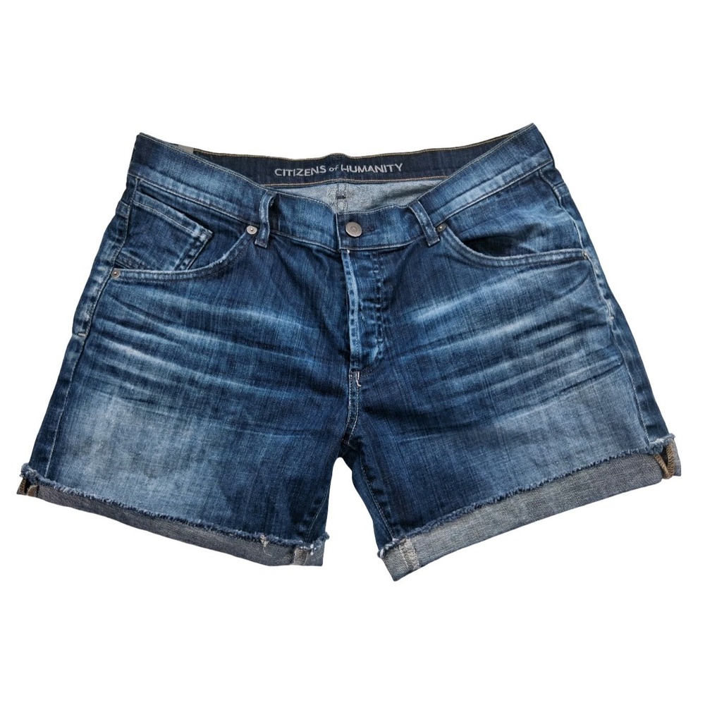 Citizens Of Humanity Shorts Mens 30 Blue Medium Wash Bermuda Denim Distressed